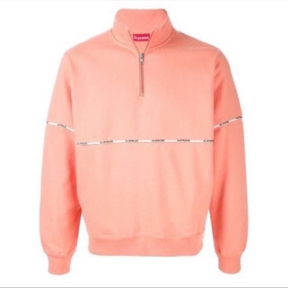 Supreme Logo Piping Quarter Zip Sweatshirt